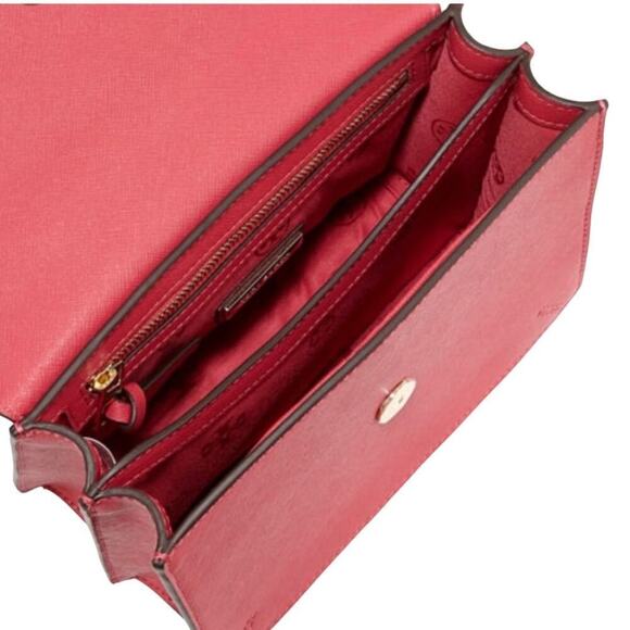 Tory Burch Robinson Convertible Shoulder Bag Crossbody Handbag In Dark Peony - Picture 10 of 11